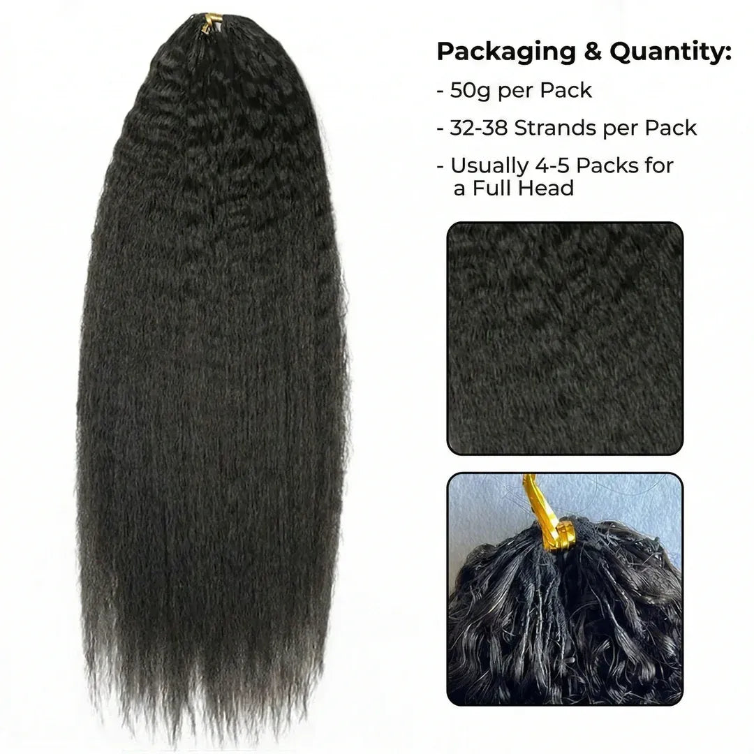 Kinky Straight Crochet Human Hair for Boho Braids Miracle Knots Friendly Time-Saving with Natural Texture