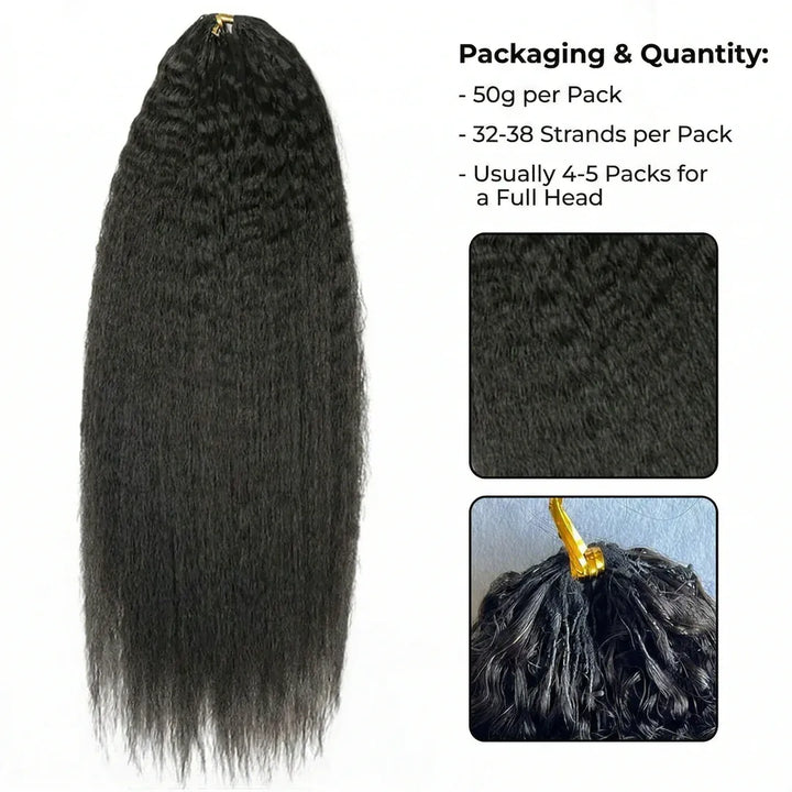 Kinky Straight Crochet Human Hair for Boho Braids Miracle Knots Friendly Time-Saving with Natural Texture