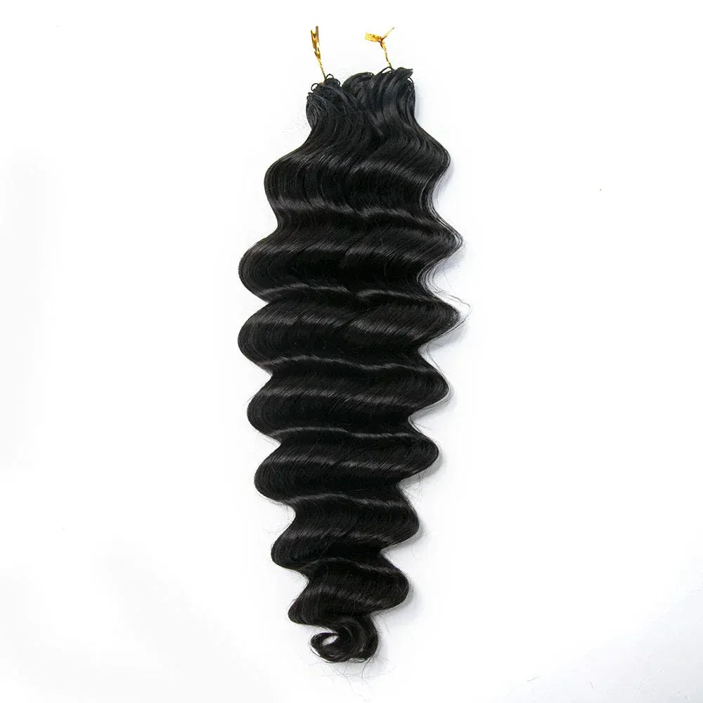 Loose Deep Wave Crochet Hair Natural Black Machine Made Feather Crochet Human Hair Extension