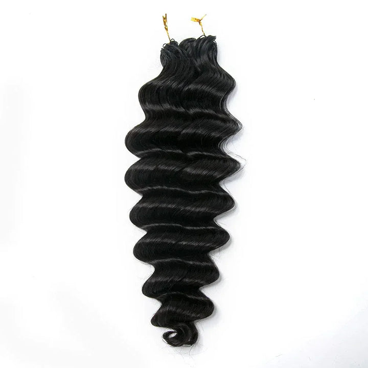 Loose Deep Wave Crochet Hair Natural Black Machine Made Feather Crochet Human Hair Extension