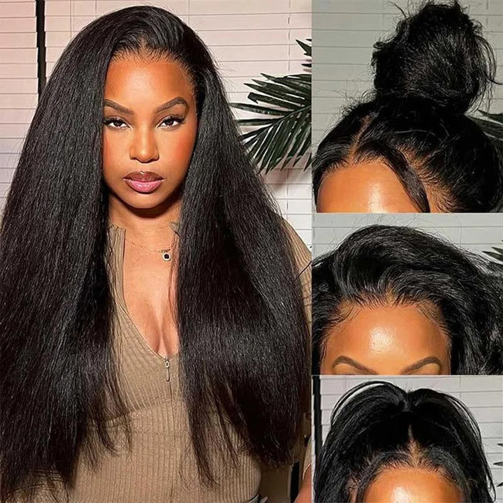 Peluca frontal de encaje rizado profundo 13x6 con cabello de bebé Peluca de cabello humano negro natural Parte libre