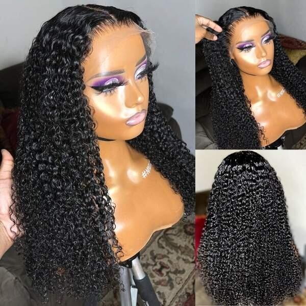 Kinky Curly Undetectable HD 13x4 13x6 Full Lace Frontal Human Hair Wigs