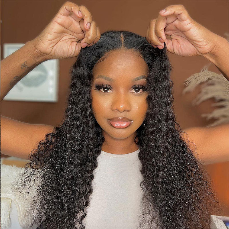 Curly Wear&Go Pre Cut Crystal HD Glueless Human Hair Wigs Easy Beginner