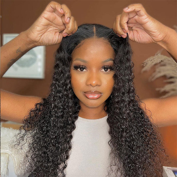 Curly Wear&Go Pre Cut Crystal HD Glueless Human Hair Wigs Easy Beginner