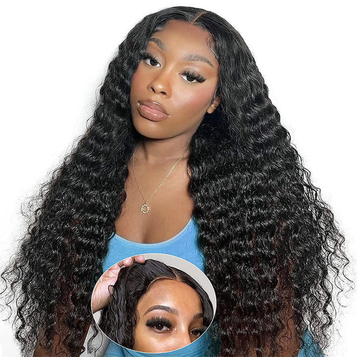 Curly Wear&Go Pre Cut Crystal HD Glueless Human Hair Wigs Easy Beginner