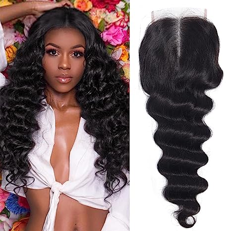 Loose Deep HD 5x5 Lace Closure Pre Plucked with Baby Hair Free Part Human Hair