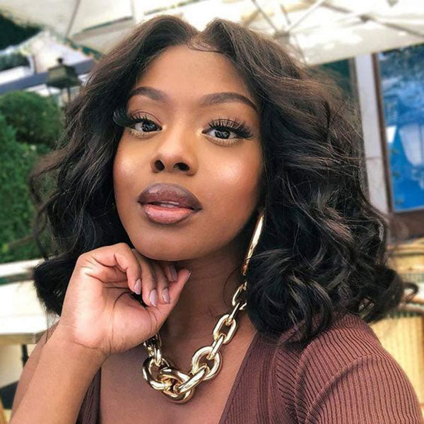Loose Wave Wear & Go Glueless Bob Wig Pre Cut Lace Short Human Hair Wigs