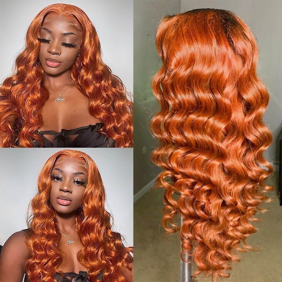 Ginger Loose Wave Wig Human Hair Front Pre-Plucked Color Wig