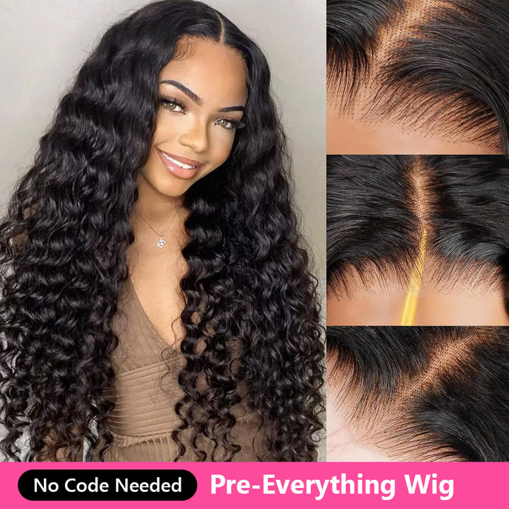 Deep Wave 7x5 6x4 Lace Closure Pre-Everything Glueless Human Hair Wigs