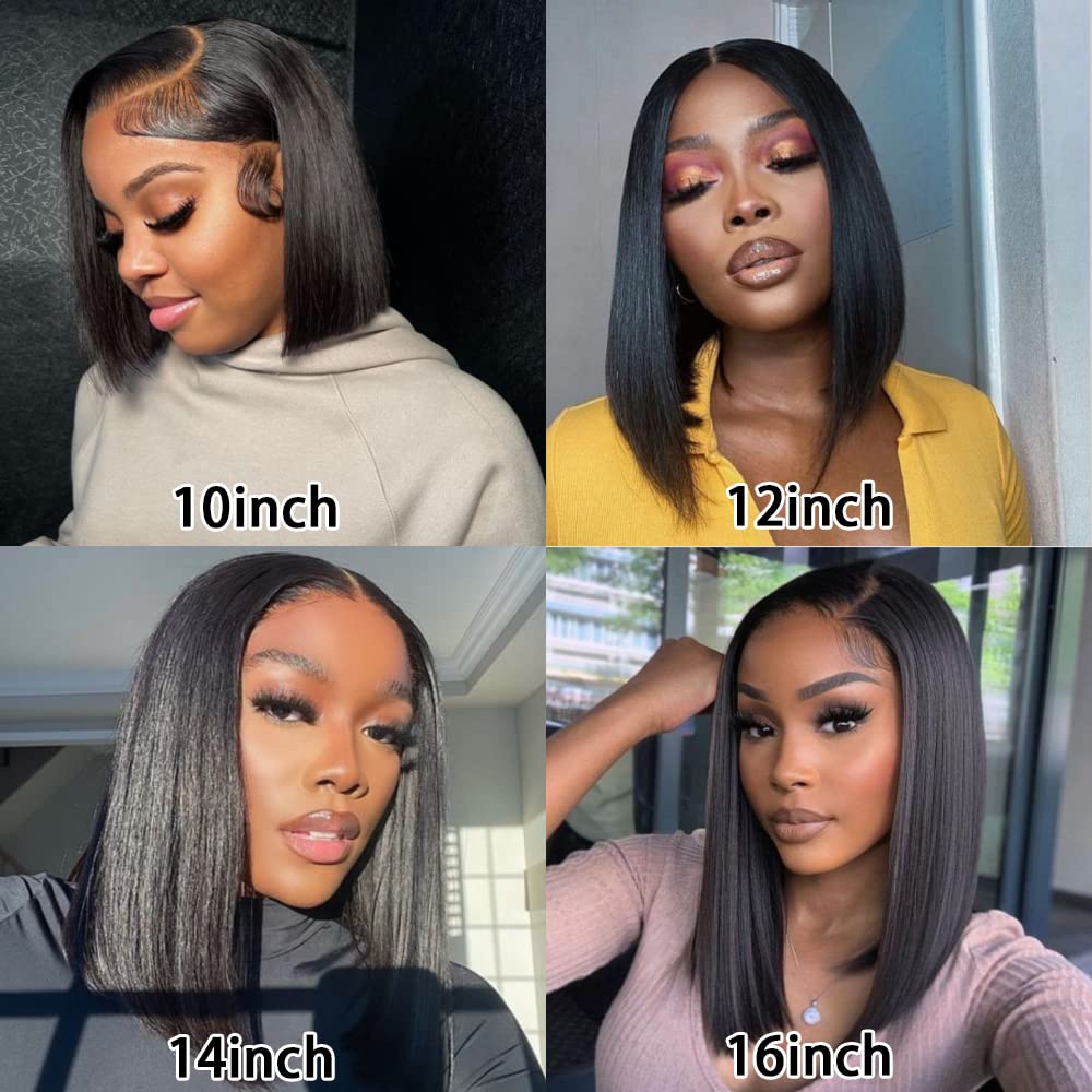 No Code Needed | 13*4 Straight Bob Lace Front Human Hair Wigs 4*4 Lace Closure Wig