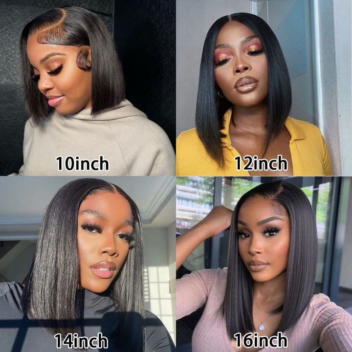 No Code Needed | 13*4 Straight Bob Lace Front Human Hair Wigs 4*4 Lace Closure Wig