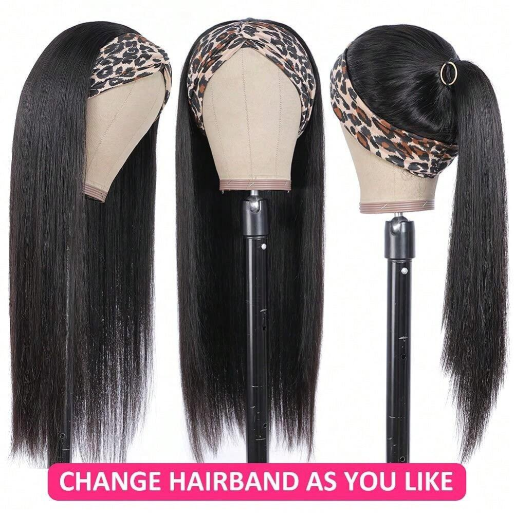 Super Sale Straight Human Hair Glueless Headband Wig