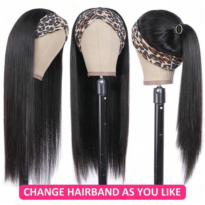 Super Sale Straight Human Hair Glueless Headband Wig