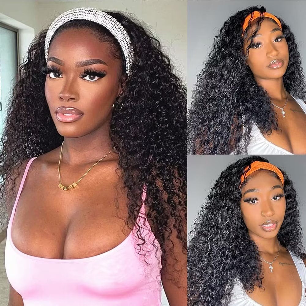 BlingHair Kinky Curly Headband Human Hair Wig No Code Needed