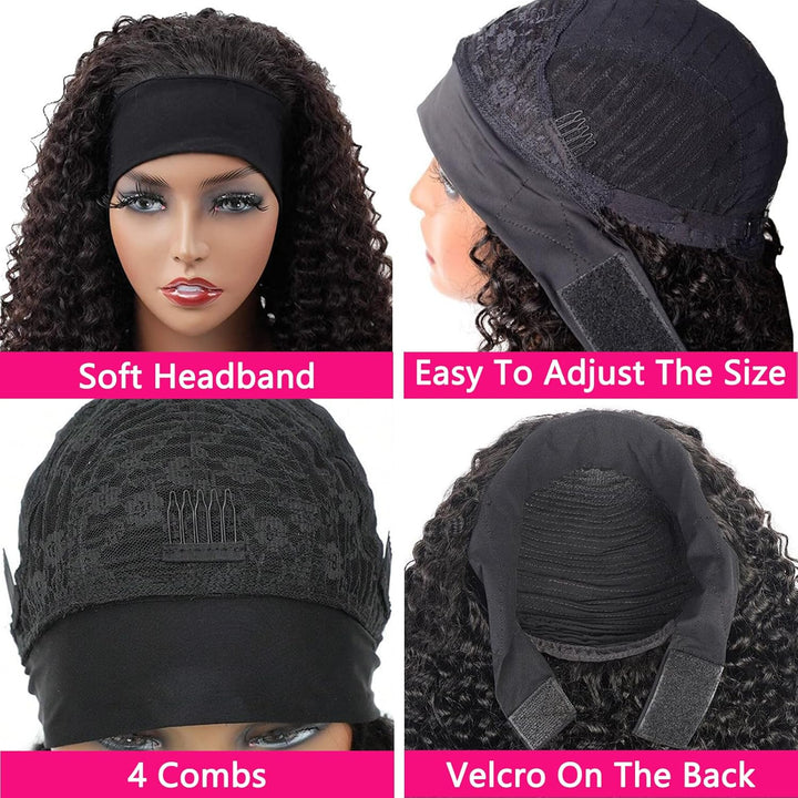 BlingHair Kinky Curly Headband Human Hair Wig No Code Needed