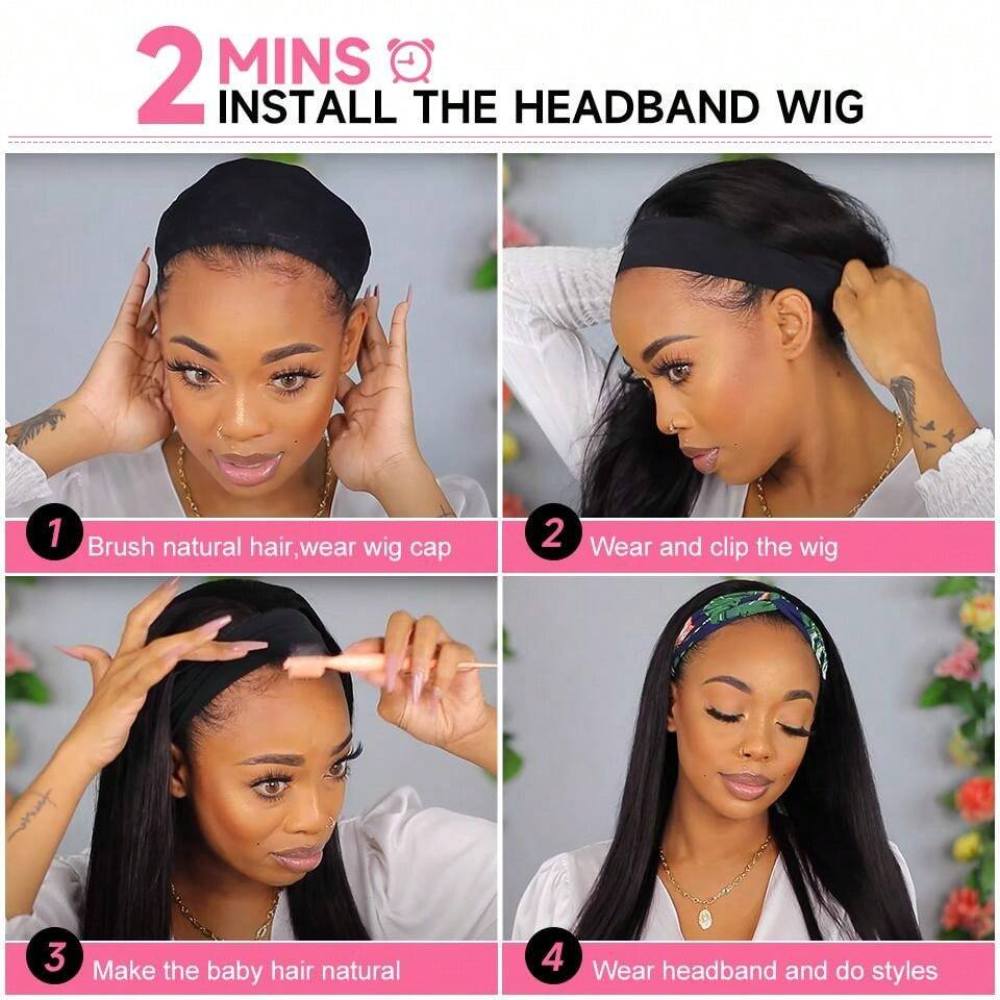 Super Sale Deep Wave Headband Human Hair Wigs