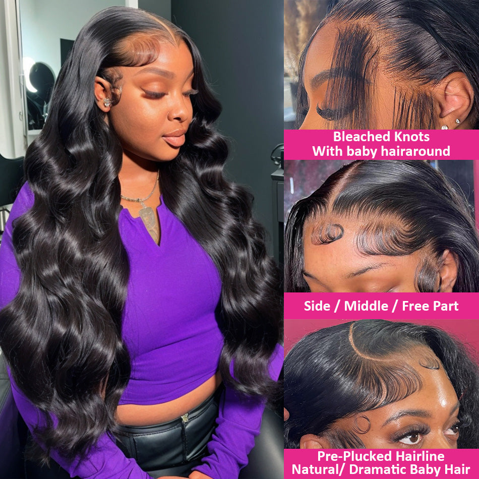 16-40 Inch 13*4 Full Lace Frontal Wigs High Quality Body Wave Lace Front Human Hair Wigs