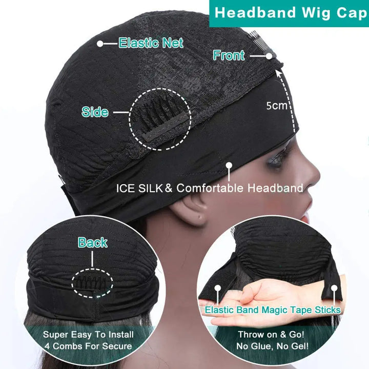 Super Sale Kinky Straight 30" Headband Human Hair Wigs Glueless Ready to Wear