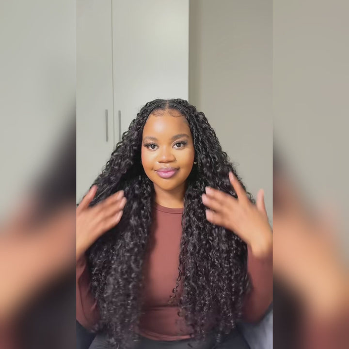 Bling Hair New In Burmese Curly Crochet Human Hair, Designed for Miracle Knots Boho Braids Plush Texture Time-Saving Wear[No Code Needed]