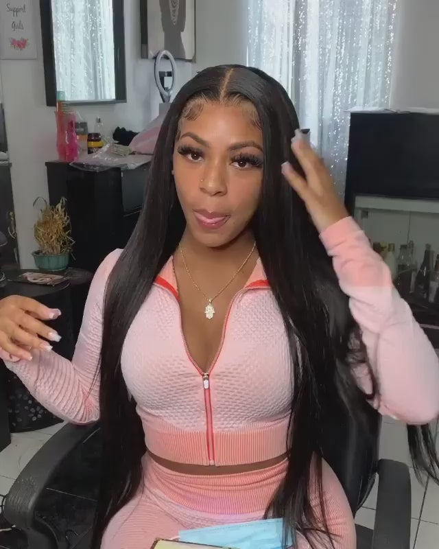 Bling Hair 16-40 Inch Straight Lace Front Human Hair Wigs 13x4 Full Frontal 180% 210% 250% Density