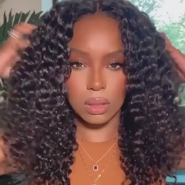 Water Curly Human Hair Wigs for Women Pre-Plucked Transparent Lace Bob Wig Same Video