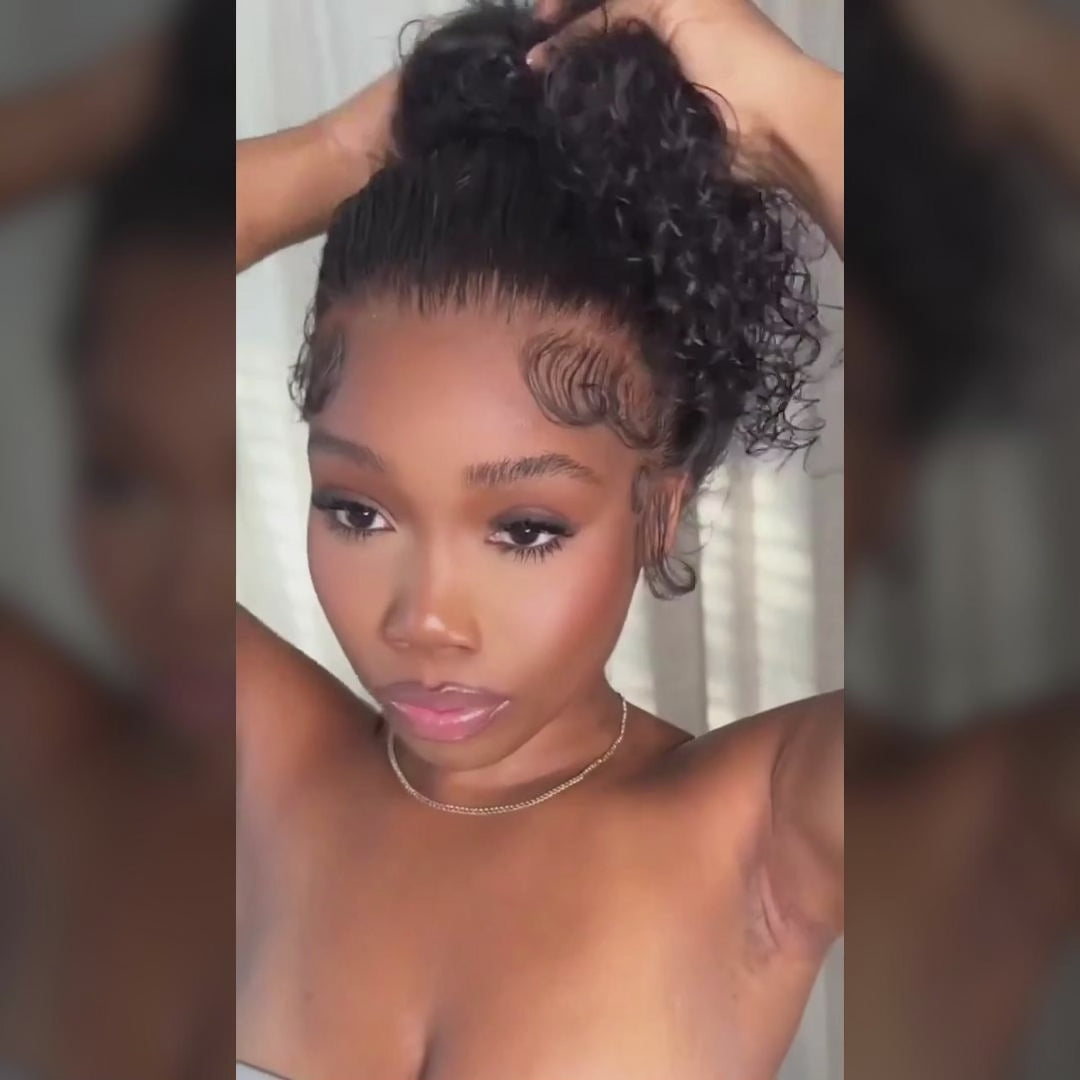 Water Wave Invisi Strap 360 Lace Frontal Wigs Upgraded Glueless Human Hair Wigs