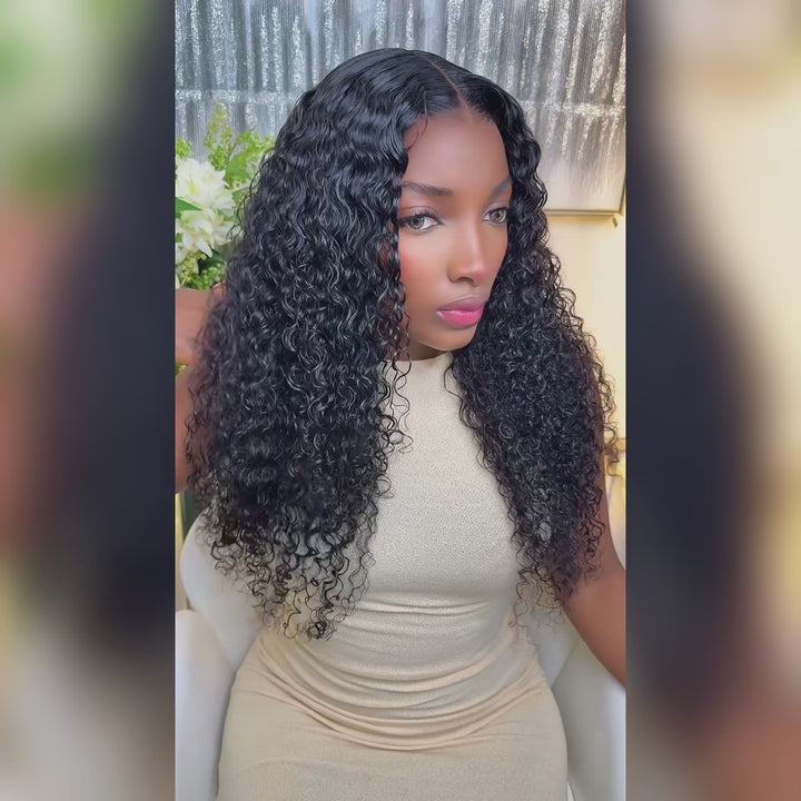 Burmese Curly Pull Go Glueless 13x6 Full Lace Frontal Human Hair Wigs