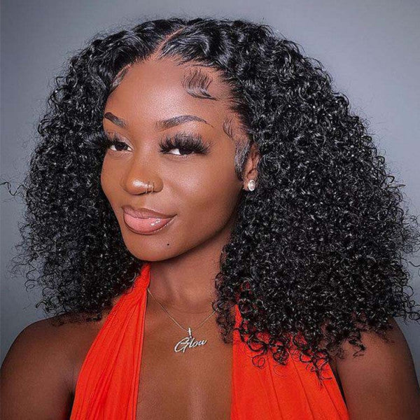Short Water Wave Curly Bob Wigs Pre Plucked Lace Wigs Human Hair For Women