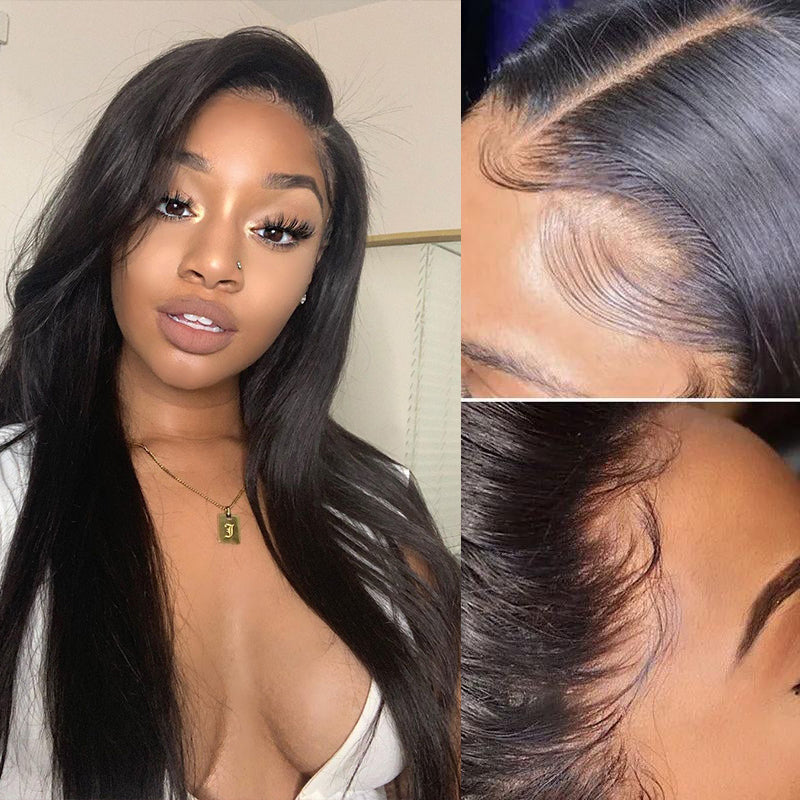 Bling Hair Virgin Hair Raides 5x5 HD Lace Closure Wigs 180% Density Melted Match All Skin 