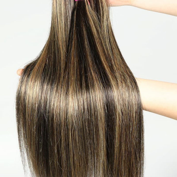 Balayage Highlights Straight Human Hair P1B/27 Pre-Plucked Wig For Woman