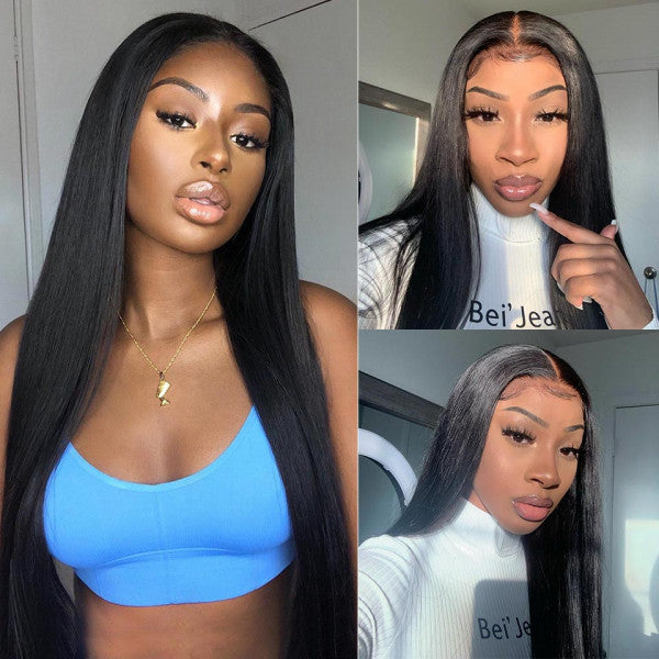 Bling Hair Virgin Hair Raides 5x5 HD Lace Closure Wigs 180% Density Melted Match All Skin 