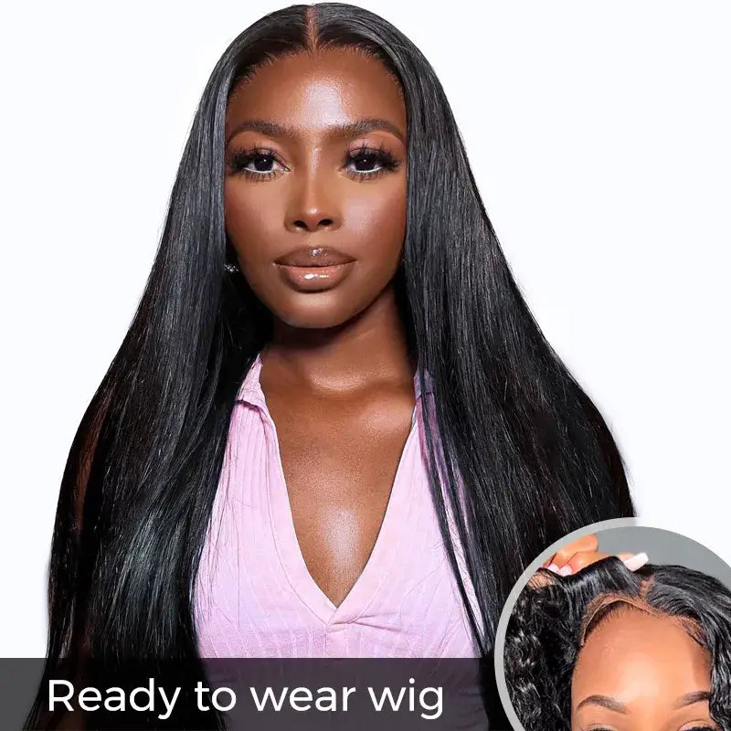 Straight Wear&Go Pre Cut Lace Closure Wig with Pre Plucked Hairline HD Lace Glueless Wigs