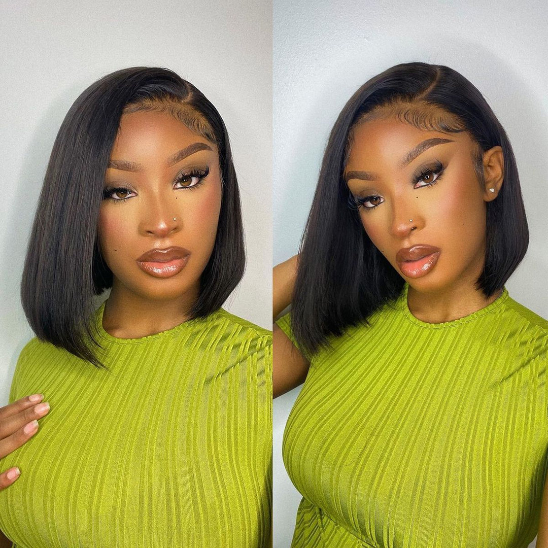No Code Needed | 13*4 Straight Bob Lace Front Human Hair Wigs 4*4 Lace Closure Wig