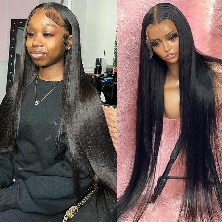 28 30 Inch Straight Human Hair Wigs 13x4 Transparent Lace Front Wigs Brazilian Natural Hair Sale Pre Plucked