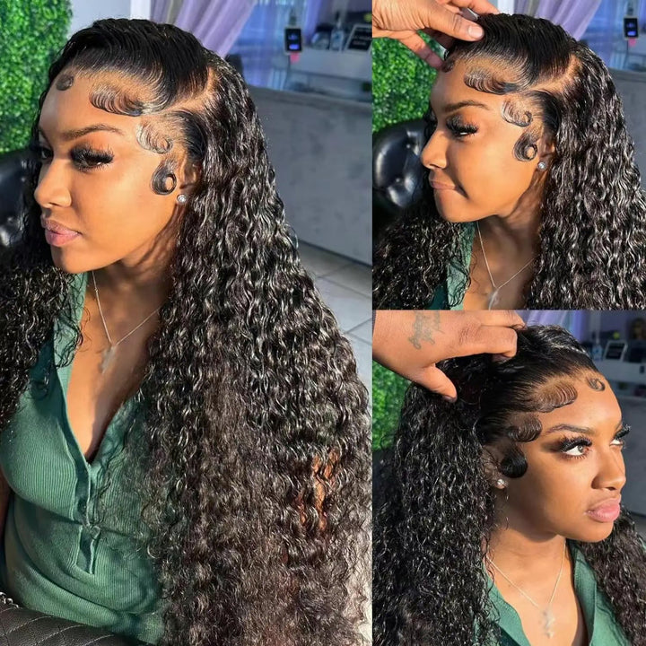 13x4/13x6 Lace Frontal Wigs Human Hair Kinky Curly Frontal Wig Brazilian Wave Curly Wigs for Women 180% Density