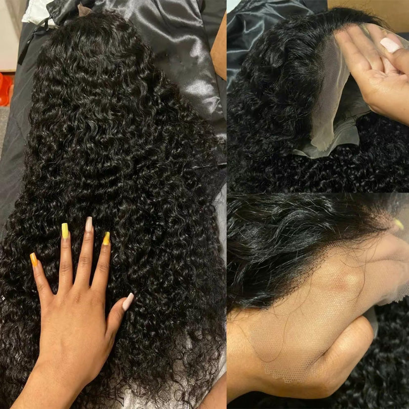 13x4/13x6 Lace Frontal Wigs Human Hair Kinky Curly Frontal Wig Brazilian Wave Curly Wigs for Women 180% Density
