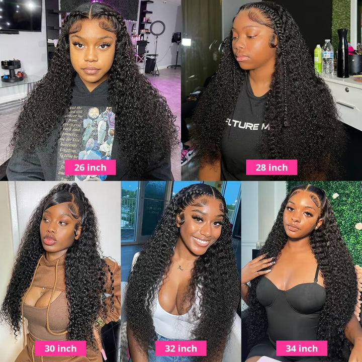 13x4/13x6 Lace Frontal Wigs Human Hair Kinky Curly Frontal Wig Brazilian Wave Curly Wigs for Women 180% Density