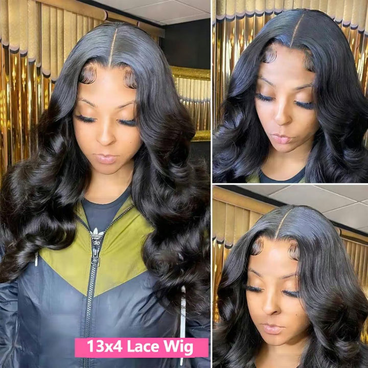 Bling Hair Body Wave 13x4 Transparent Lace Front Wigs Human Hair Glueless 13x6 Lace Frontal Wigs