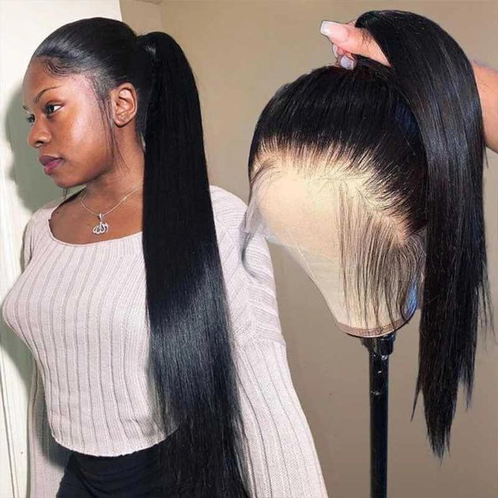 Bling Hair 360 Invisi Strap Lace Front Wig Human Hair Straight Transparent Lace Frontal Wigs