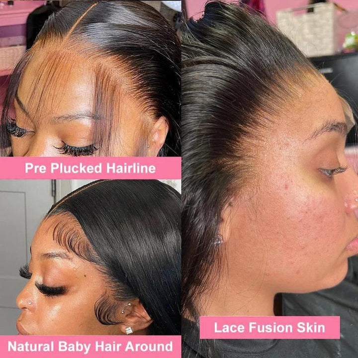 Bling Hair 360 Invisi Strap Lace Front Wig Human Hair Straight Transparent Lace Frontal Wigs