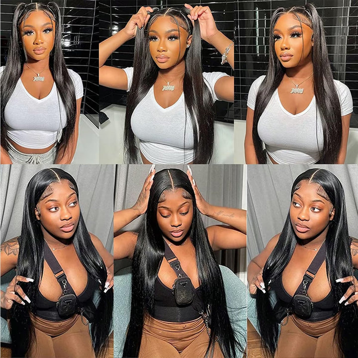 28 30 Inch Straight Human Hair Wigs 13x4 Transparent Lace Front Wigs Brazilian Natural Hair Sale Pre Plucked