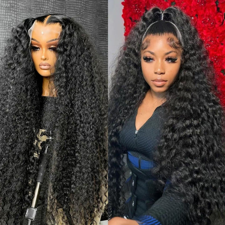 13x4/13x6 Lace Frontal Wigs Human Hair Kinky Curly Frontal Wig Brazilian Wave Curly Wigs for Women 180% Density