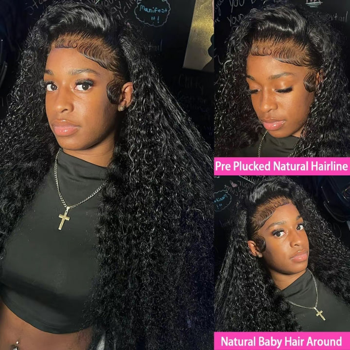 13x4/13x6 Lace Frontal Wigs Human Hair Kinky Curly Frontal Wig Brazilian Wave Curly Wigs for Women 180% Density