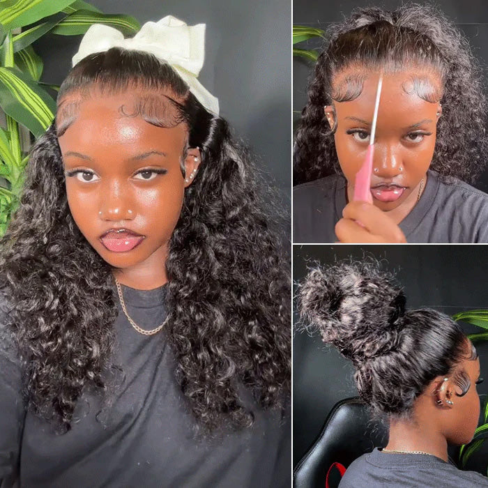 Water Wave Invisi Strap 360 Lace Frontal Wigs Upgraded Glueless Human Hair Wigs
