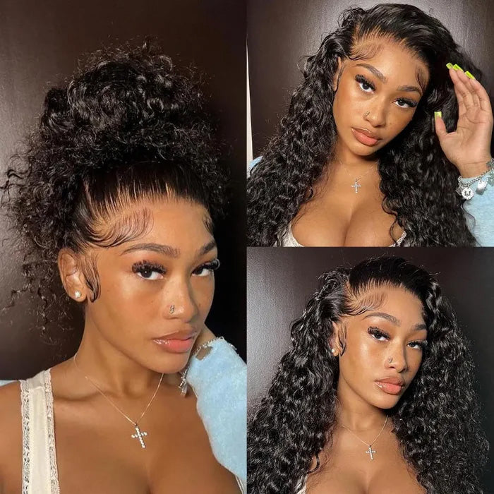 Water Wave Invisi Strap 360 Lace Frontal Wigs Upgraded Glueless Human Hair Wigs