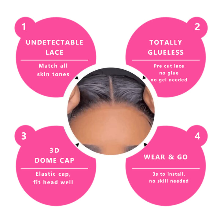 Bleached Knots Pre-Cut Glueless Lace Wig Loose Wave Human Hair Wigs With Pre-Plucked Hairline