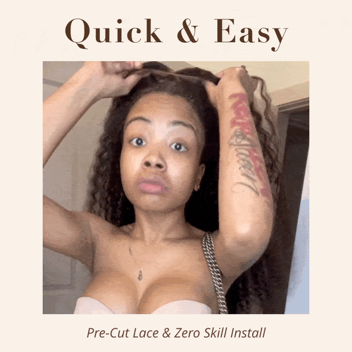 Curly Wear&Go Pre Cut Crystal HD Glueless Human Hair Wigs Easy Beginner
