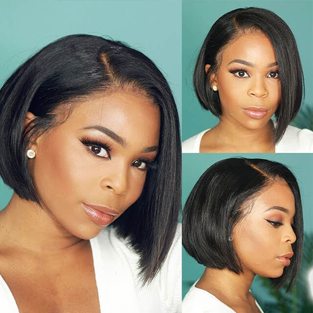 No Code Needed | 13*4 Straight Bob Lace Front Human Hair Wigs 4*4 Lace Closure Wig