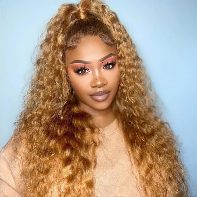 T427 Ombre Color Water Wave Transparent Lace Wigs
