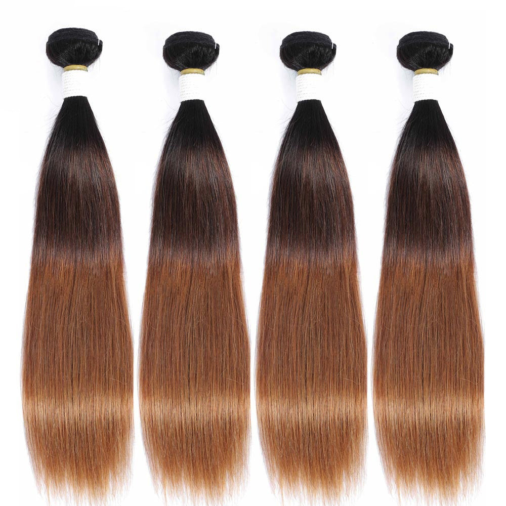 Ombre 1B430 Straight / Body Wave Paquetes de cabello humano 3/4 tonos Extensiones de cabello coloreado